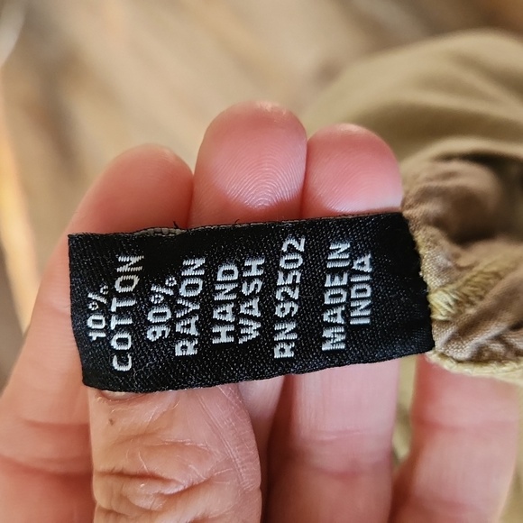 Sacred Threads Beige Ruffled Palazzo Pants Size Medium Stretch Waist - Picture 6 of 7